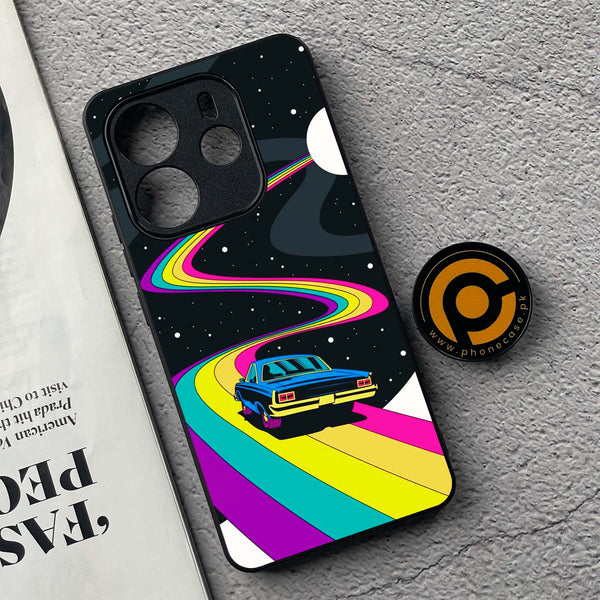 Xiaomi Redmi Note 14 - Drive To The Moon - Premium Printed Glass soft Bumper Shock Proof Case