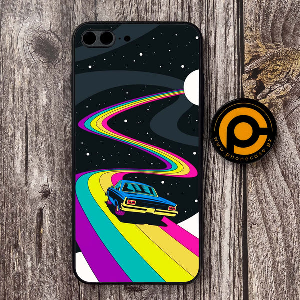 iPhone 7 Plus - Drive To The Moon - Premium Metal Printed soft Bumper shock Proof Case