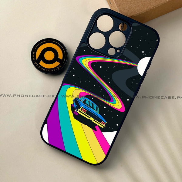 iPhone 16 Pro - Drive To The Moon - Premium Printed Glass soft Bumper shock Proof Case