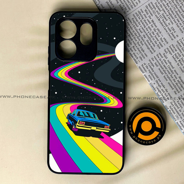 Infinix Smart 9 HD - Drive To The Moon - Premium Metal Printed soft Bumper shock Proof Case