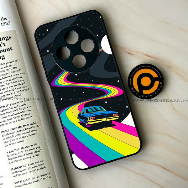 Oppo F27 Pro - Drive To The Moon - Premium Metal Printed soft Bumper Shock Proof Case