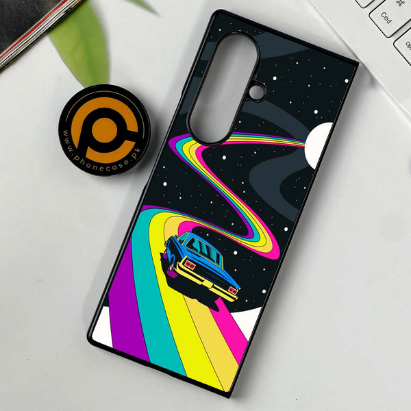 Samsung Galaxy Z Fold 7 - Drive To The Moon -  Premium Metal Printed soft Bumper shock Proof Case