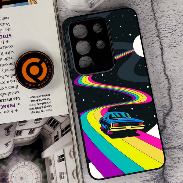 Vivo Y29 4G - Drive To The Moon - Premium Metal Printed soft Bumper Shock Proof Case