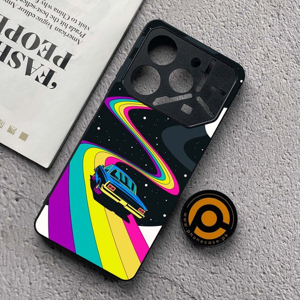 Tecno Pova 6 Neo - Drive To The Moon - Premium Metal  Printed soft Bumper shock Proof Case