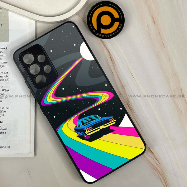 Samsung Galaxy A32 - Drive To The Moon - Premium Printed Glass soft Bumper shock Proof Case