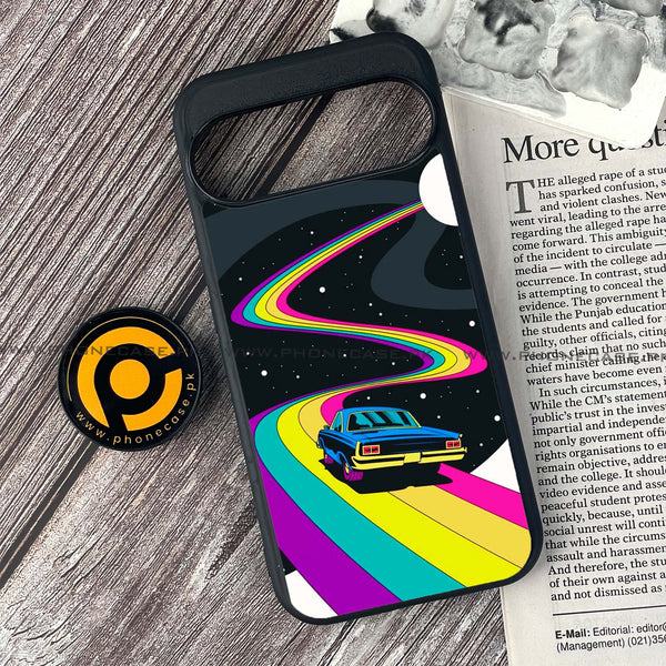 Google Pixel 9 - Drive To The Moon - Premium Printed Glass soft Bumper shock Proof Case