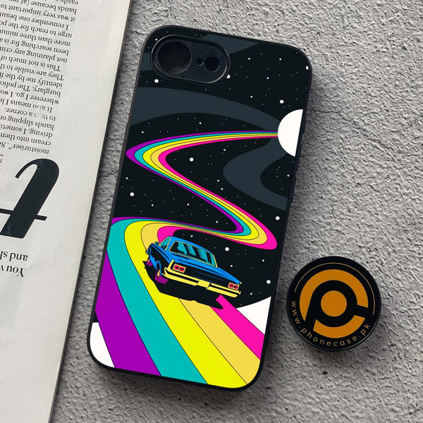 iPhone 16e - Drive To The Moon - Premium Metal  Printed soft Bumper shock Proof Case
