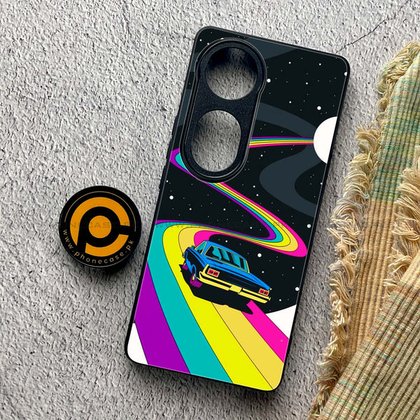 Vivo V40 Pro - Drive To The Moon - Premium Metal Printed soft Bumper shock Proof Case