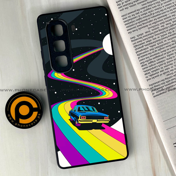 Infinix Hot 50 Pro Plus - Drive To The Moon - Premium Printed Glass soft Bumper Shock Proof Case