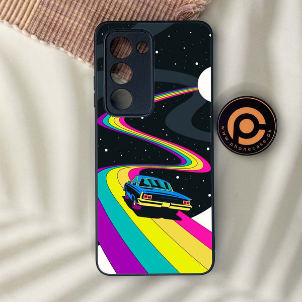 Oppo A5 2025 - Drive To The Moon - Premium Metal Printed soft Bumper shock Proof Case