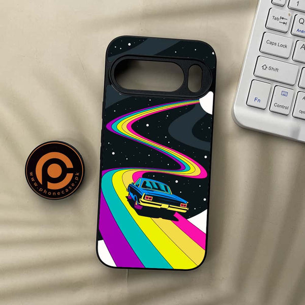 Google Pixel 10 Pro  - Drive To The Moon - Premium Metal Printed soft Bumper Shock Proof Case