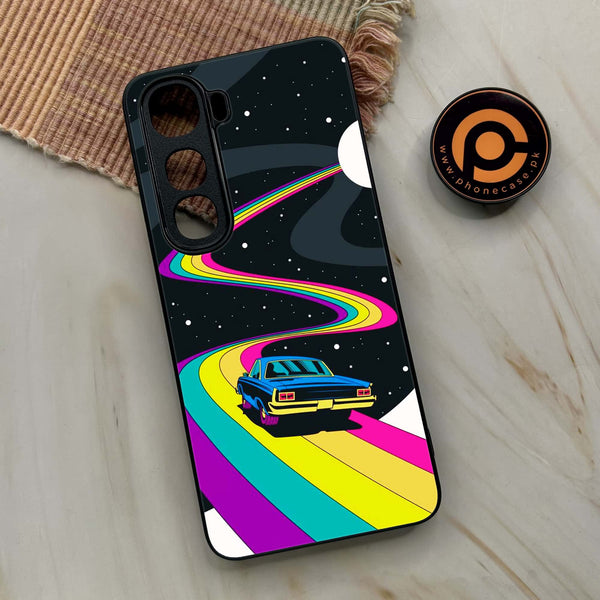 Vivo Y400 - Drive To The Moon - Premium Metal Printed soft Bumper shock Proof Case