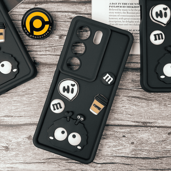 VIVO V29 Cute 3D Briquette m&m icons Liquid silicon Case