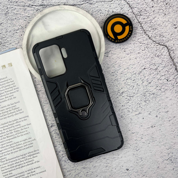 Oppo F19 Pro/ A94 4g/ Reno 5 Lite metal Case Upgraded Ironman With Holding Ring and KickStand Hybrid Shock Proof Case