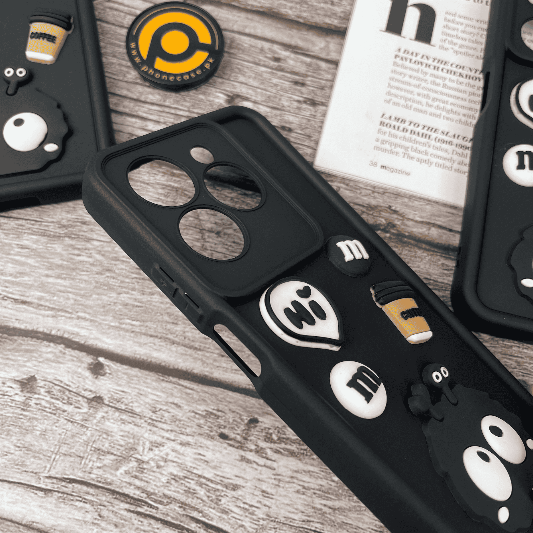 Infinix Hot 40 pro/ Hot 40 / Tecno Spark 20 Pro Cute 3D Briquette m&m icons Liquid silicon Case