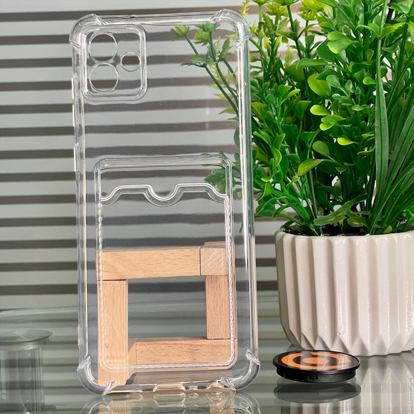 Galaxy A04 Wallet Card Holder Transparent Slot ShockProof Case