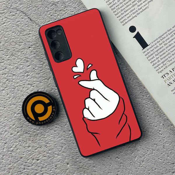 Samsung Galaxy S20 FE - Finger Heart BTS - Premium Printed Glass soft Bumper Shock Proof Case