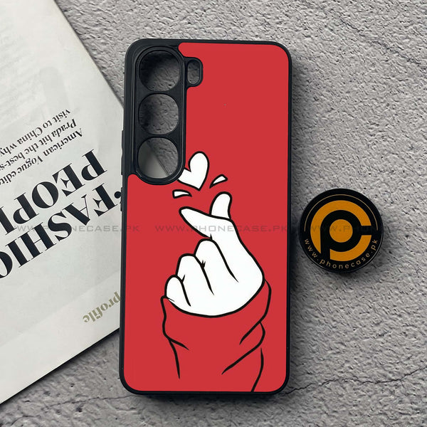 Vivo V40 Lite (IDN) - Finger Heart BTS - Premium Metal Printed soft Bumper Shock Proof Case