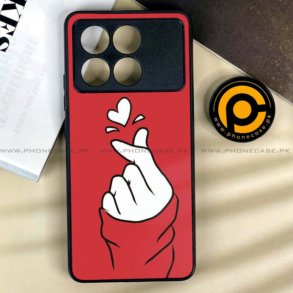 Xiaomi Poco X6 Pro 5G - Finger Heart BTS -  Premium Printed Metal soft Bumper shock Proof Case CS-12471