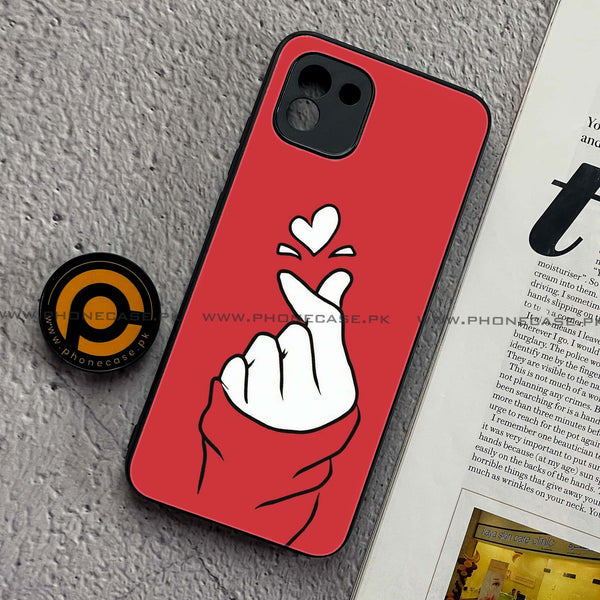 Samsung Galaxy A03 - Finger Heart BTS -  Premium Printed Metal soft Bumper shock Proof Case CS-45923