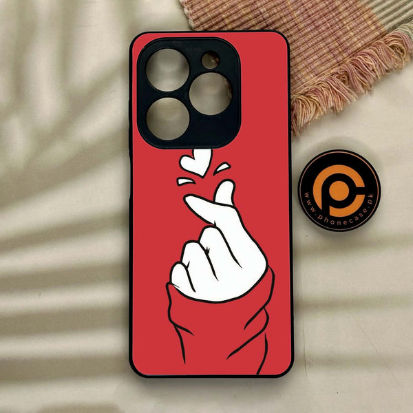 Tecno Spark GO 2024/ Smart 8/ Spark 20/ 20c/ Pop 8/ Hot 40i - Finger Heart BTS - Premium Metal Printed soft Bumper Shock Proof Case CS-7392 CS-7404 CS-31923