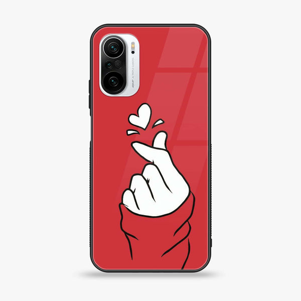 Xiaomi Poco F3 - Finger Heart BTS -  Premium Printed Metal soft Bumper shock Proof Case