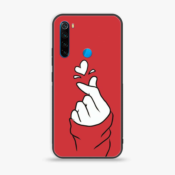 Xiaomi Redmi Note 8 - Finger Heart BTS - Premium Printed Glass soft Bumper Shock Proof Case