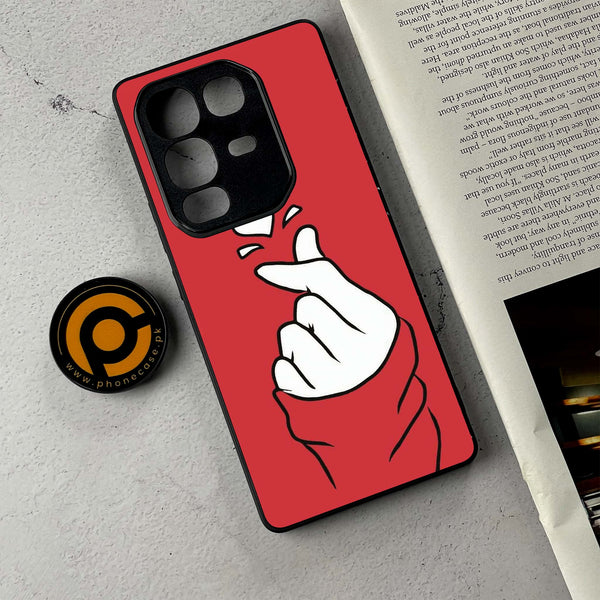 Infinix Note 50 - Finger Heart BTS - Premium Metal Printed Soft Bumper Shockproof Case