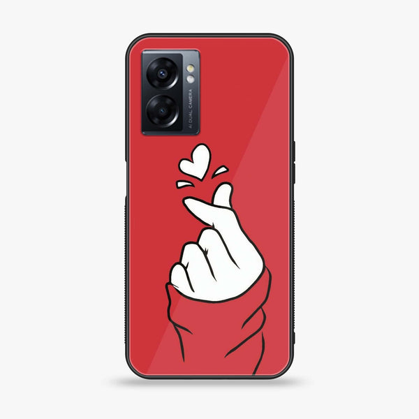 Oppo A77 4G - Finger Heart BTS -  Premium Printed Metal soft Bumper shock Proof Case