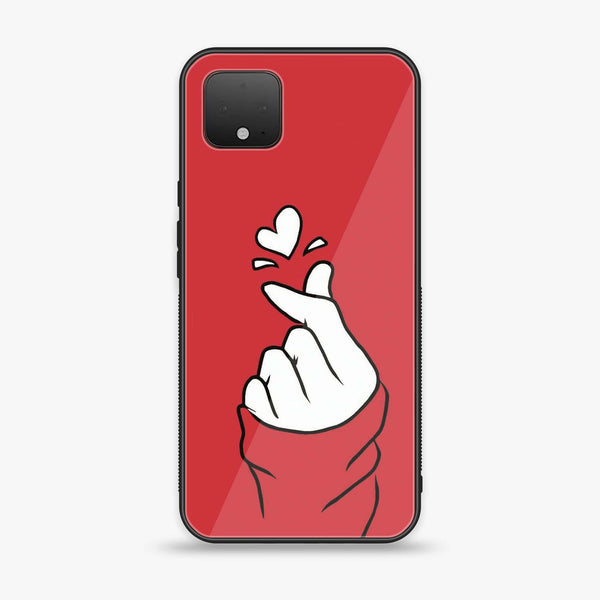 Google Pixel 4 XL - Finger Heart BTS - Premium Printed Glass soft Bumper Shock Proof Case CS-11403 CS-18141