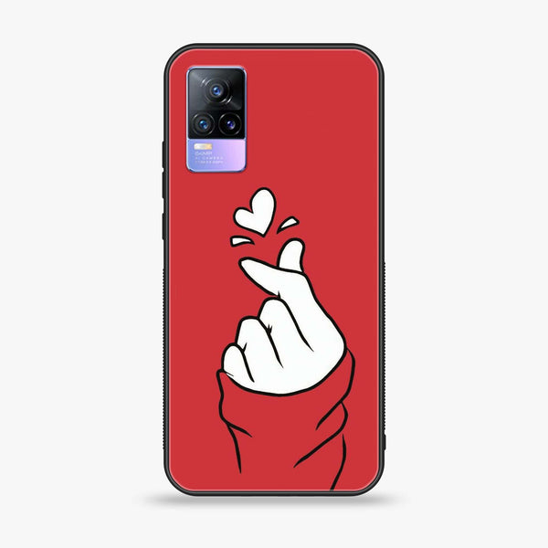 Vivo V21e - Finger Heart BTS - Premium Metal Printed soft Bumper shock Proof Case  CS-31108