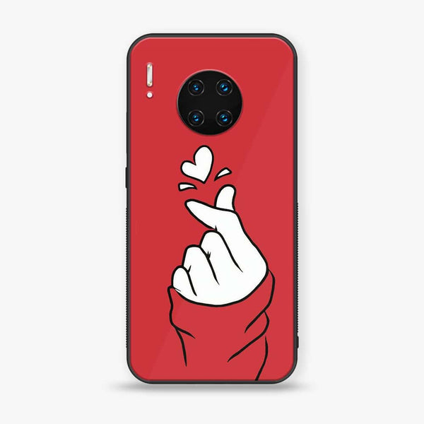 Huawei Mate 30 Pro - Finger Heart BTS - Premium Printed Glass soft Bumper shock Proof Case