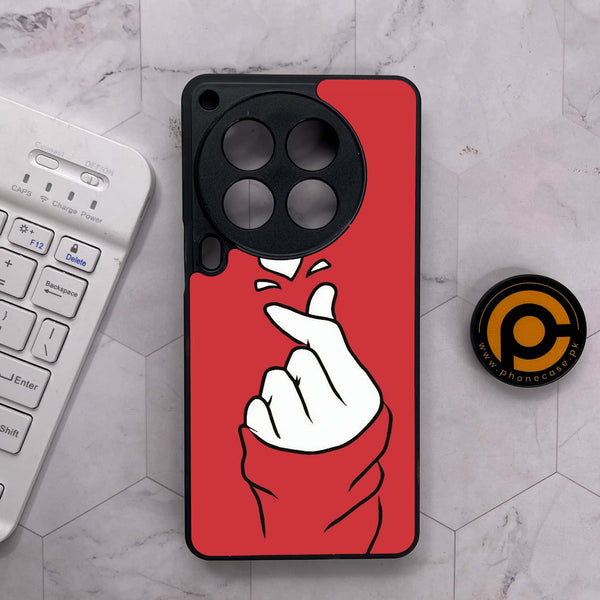 Tecno Camon 30 Premier - Finger Heart BTS - Premium Metal Printed soft Bumper shock Proof Case