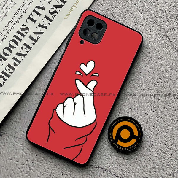 Samsung Galaxy A12 - Finger Heart BTS - Premium Printed Glass Case