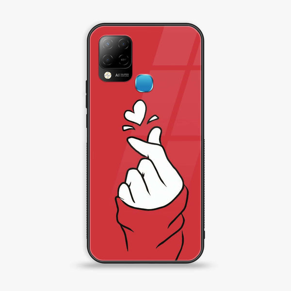 Infinix Hot 10s  Finger Heart BTS  Premium Metal Printed soft Bumper Shock Proof Case