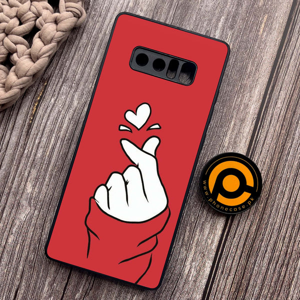 Samsung Galaxy Note 8 - Finger Heart BTS - Premium Metal Printed soft Bumper shock Proof Case