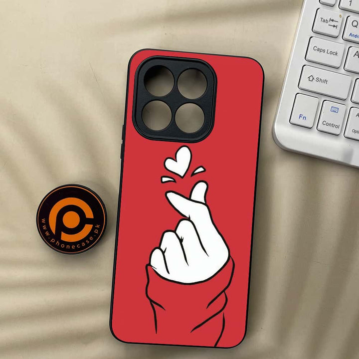 Honor X6c - Finger Heart BTS - Premium Metal Printed soft Bumper shock Proof Case