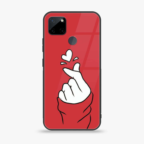 Realme C21Y - Finger Heart BTS -  Premium Printed Metal soft Bumper shock Proof Case