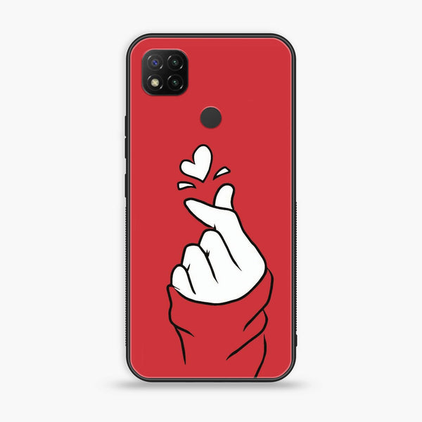 Xiaomi Redmi 9C - Finger Heart BTS -  Premium Printed Metal soft Bumper shock Proof Case