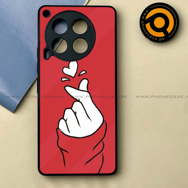 Tecno Camon 30 - Finger Heart BTS -  Premium Printed Metal soft Bumper shock Proof Case  CS-41805