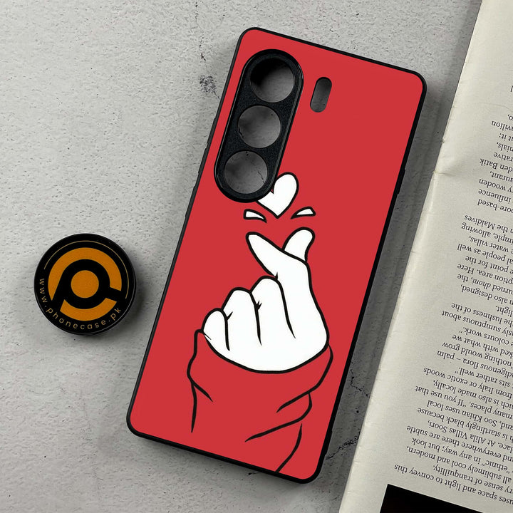 Tecno Camon 40 Pro - Finger Heart BTS - Premium Metal Printed Soft Bumper Shockproof Case