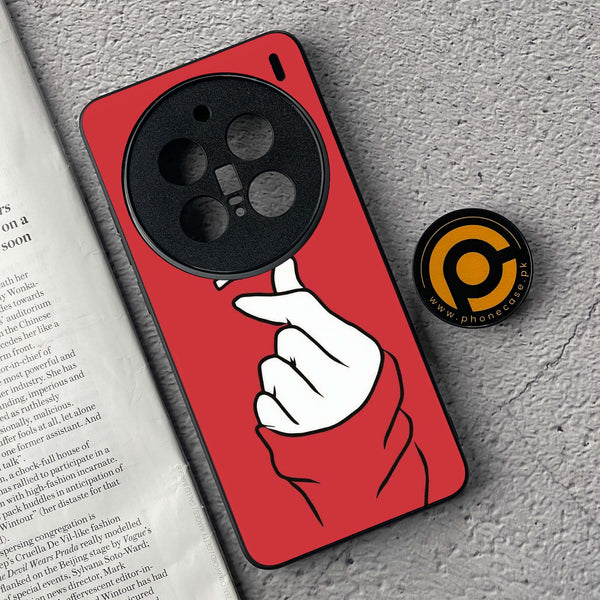 Vivo X200 Pro - Finger Heart BTS - Premium Metal  Printed soft Bumper shock Proof Case