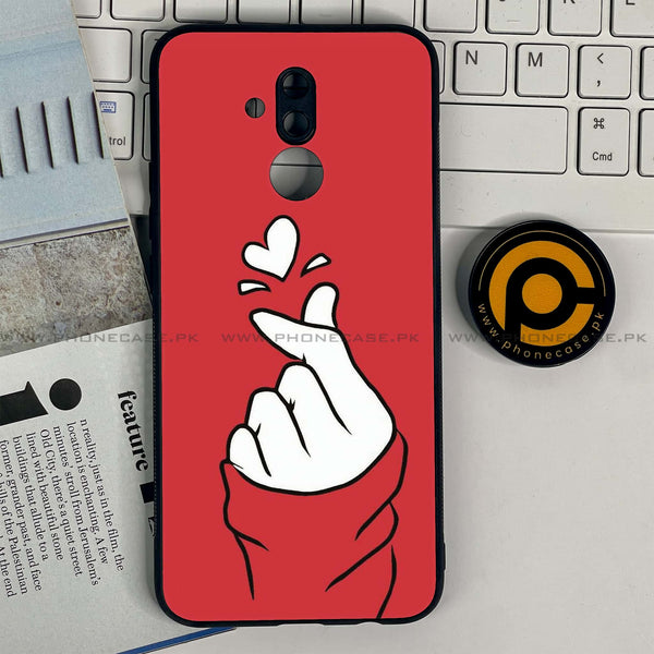 Huawei Mate 20 Lite - Finger Heart BTS - Premium Printed Glass soft Bumper shock Proof Case CS-36845 CS-39891