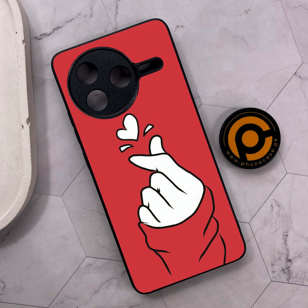 Xiaomi Poco F7 Pro 5G - Finger Heart BTS - Premium Metal Printed soft Bumper shock Proof Case
