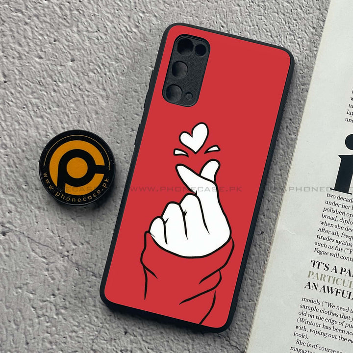 Samsung Galaxy S20 - Finger Heart BTS - Premium Printed Glass soft Bumper Shock Proof Case