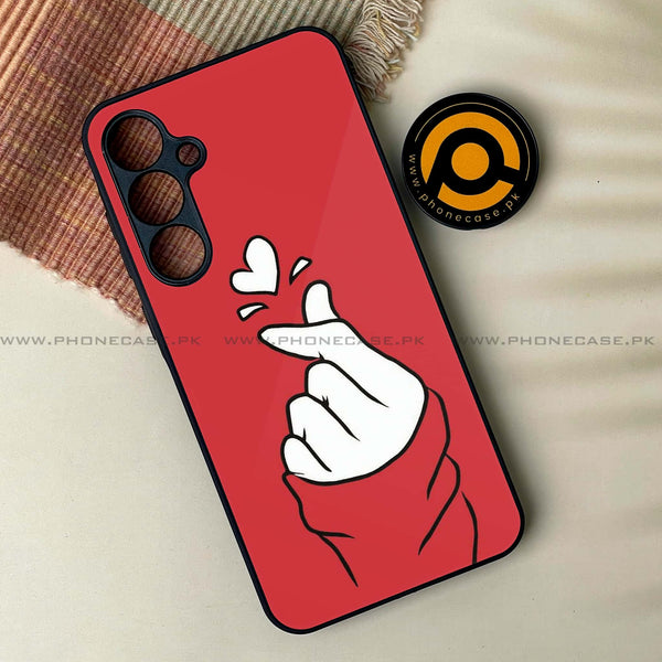 Samsung Galaxy A24 4G - Finger Heart BTS - Premium Printed Glass soft Bumper shock Proof Case CS-43979
