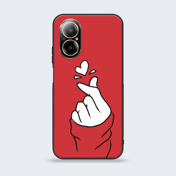 Realme C67 - Finger Heart BTS -  Premium Printed Metal soft Bumper shock Proof Case