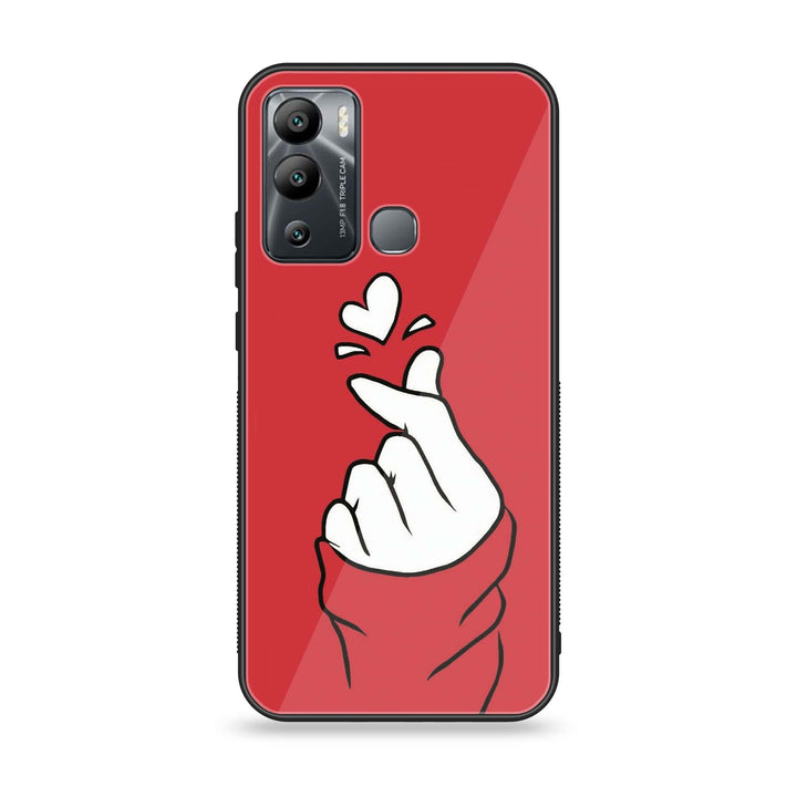 Infinix Hot 12i - Finger Heart BTS - Premium Metal Printed soft Bumper Shock Proof Case