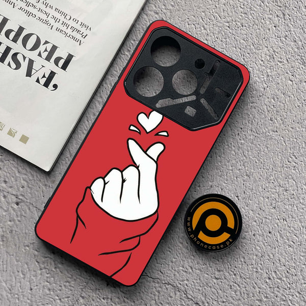 Tecno Pova 6 Neo - Finger Heart BTS - Premium Metal  Printed soft Bumper shock Proof Case