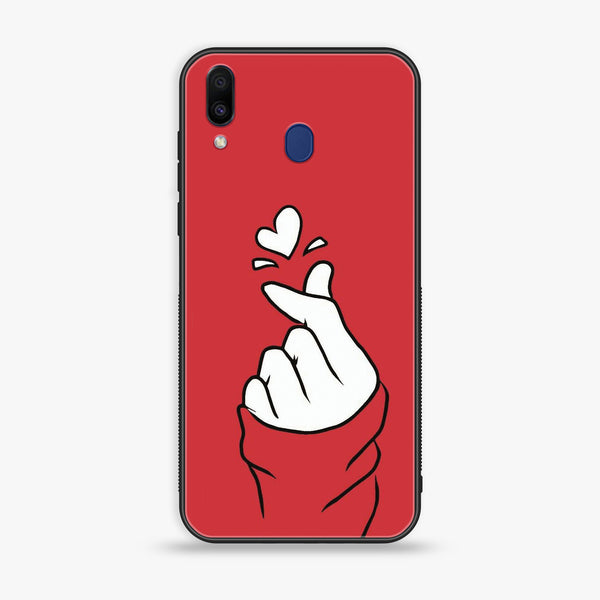 Samsung Galaxy M20 - Finger Heart BTS - Premium Printed Glass Case